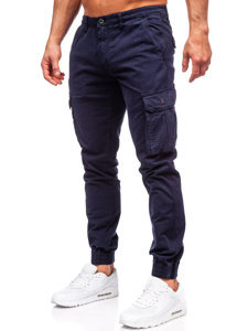 Pantalón vaquero cargo jogger para hombre azul oscuro Bolf ZK7813