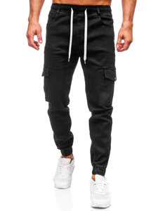 Pantalón vaquero cargo jogger para hombre negro Bolf 8110