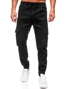 Pantalón vaquero cargo jogger para hombre negro Bolf 8126