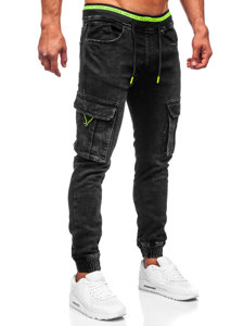 Pantalón vaquero cargo jogger para hombre negro Bolf KA9581