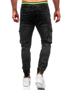 Pantalón vaquero cargo jogger para hombre negro Bolf KA9581