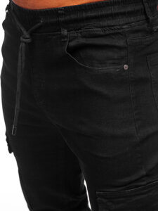 Pantalón vaquero de combate jogger para hombre negro Bolf 8127