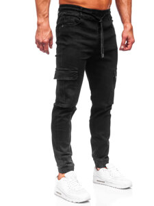 Pantalón vaquero de combate jogger para hombre negro Bolf 8127