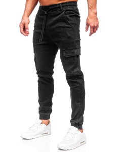 Pantalón vaquero de combate jogger para hombre negro Bolf 8128