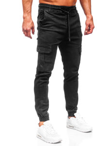 Pantalón vaquero de combate jogger para hombre negro Bolf 8128