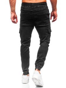 Pantalón vaquero de combate jogger para hombre negro Bolf 8128