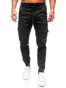 Pantalón vaquero de combate jogger para hombre negro Bolf 8128