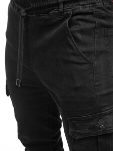 Pantalón vaquero de combate jogger para hombre negro Bolf 8128