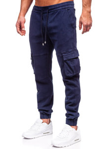 Pantalón vaquero jogger de combate para hombre azul oscuro Bolf MP0105BS