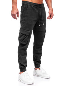 Pantalón vaquero jogger de combate para hombre negro Bolf MP0105N