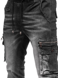 Pantalón vaquero jogger tipo cargo para hombre negro Bolf MP0108N