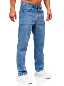 Pantalón vaquero regular para hombre azul oscuro Bolf 5456