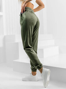 Pantalón velour de chándal para mujer verde Bolf HL241