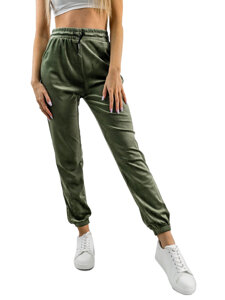 Pantalón velour de chándal para mujer verde Bolf HL241