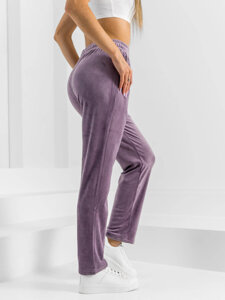 Pantalón velour de chándal para mujer violeta Bolf W7626