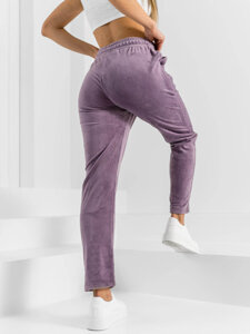 Pantalón velour de chándal para mujer violeta Bolf W7626