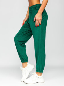 Pantalón velur de chándal para mujer verde Bolf 3840