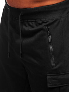 Pantalones cortos cargo para hombre Negro Bolf 8K1503