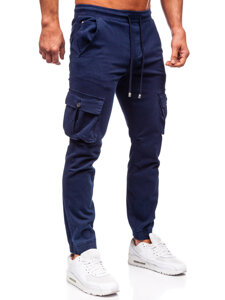 Pantalones jogger cargo de mezclilla para hombre Azul oscuro Bolf MP0165BS