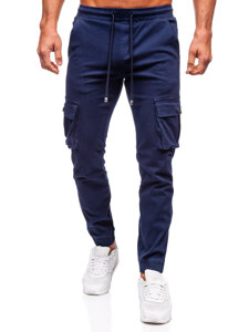 Pantalones jogger cargo de mezclilla para hombre Azul oscuro Bolf MP0165BS