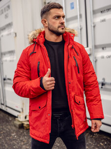 Parka de invierno Alaskan para hombre roja Bolf WX032AA