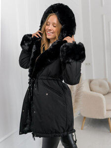 Parka de invierno para mujer con capucha negro Bolf 11Z8085A1