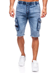 Short cargo denim para hombre azul Bolf HY818