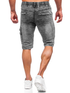 Short cargo denim para hombre negro Bolf HY820