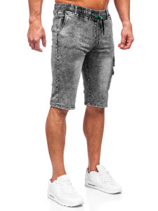 Short cargo denim para hombre negro Bolf HY820