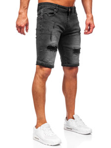 Shorts vaqueros negros para hombre Bolf TF195