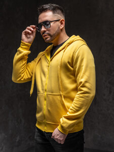 Sudadera abierta con capucha para hombre amarillo Bolf 2008A1