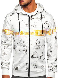 Sudadera abierta con capucha para hombre blanco Bolf 27B8125