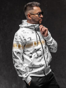 Sudadera abierta con capucha para hombre blanco Bolf 27B8125A1