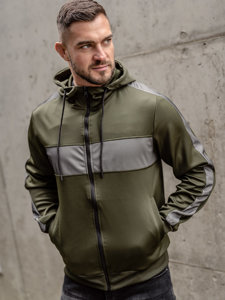 Sudadera abierta con capucha para hombre caqui Bolf 27B8121A