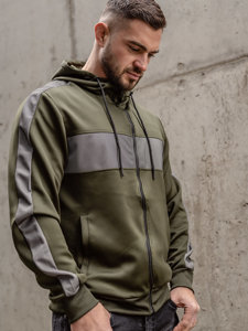 Sudadera abierta con capucha para hombre caqui Bolf 27B8121A