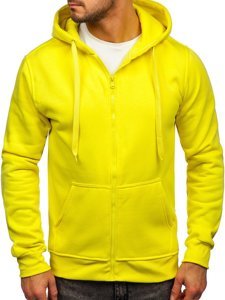 Sudadera abierta con capucha para hombre color amarillo claro Bolf 2008