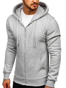 Sudadera abierta con capucha para hombre gris claro Bolf 2008