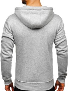 Sudadera abierta con capucha para hombre gris claro Bolf 2008