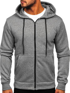 Sudadera abierta con capucha para hombre gris oscuro Bolf HW2787