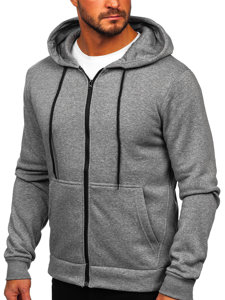 Sudadera abierta con capucha para hombre gris oscuro Bolf HW2787