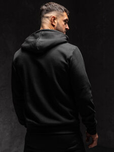 Sudadera abierta con capucha para hombre negro Bolf HW2787A1