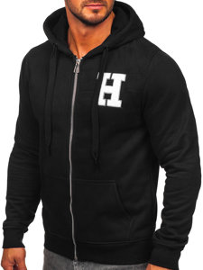 Sudadera abierta con capucha para hombre negro Bolf MF2006