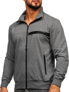 Sudadera abierta con cuello alto para hombre antracita Bolf B227