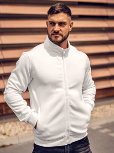 Sudadera abierta con cuello alto para hombre blanco Bolf B2002A