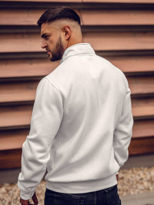 Sudadera abierta con cuello alto para hombre blanco Bolf B2002A