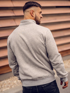 Sudadera abierta con cuello alto para hombre gris Bolf B2002A