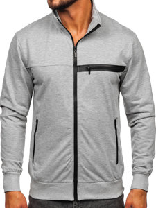 Sudadera abierta con cuello alto para hombre gris Bolf B227