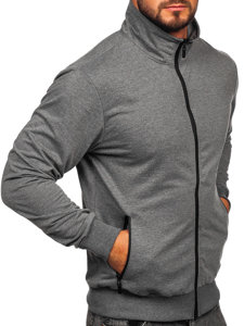 Sudadera abierta de cuello alto para hombre antracita Bolf B229