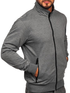 Sudadera abierta de cuello alto para hombre antracita Bolf B230