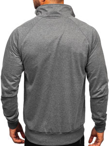 Sudadera abierta de cuello alto para hombre grafito Bolf B062